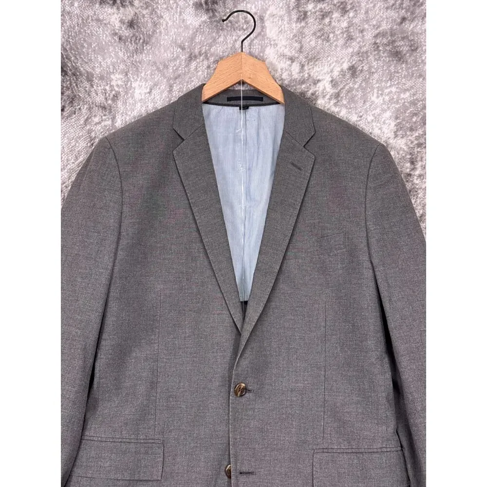 J Crew Ludlow Slim Suit 40 L Mens Gray Italian Cotton 2 Piece